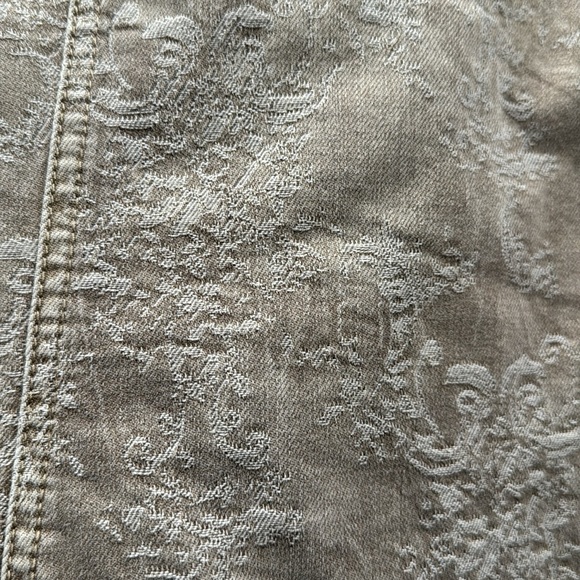 Liverpool Driftwood Distressed Brown Printed Denim Jacket.  Size XS - Picture 4 of 6